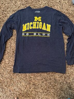 Michigan 'Go Blue' Long Sleeve Tee - Navy & Yellow